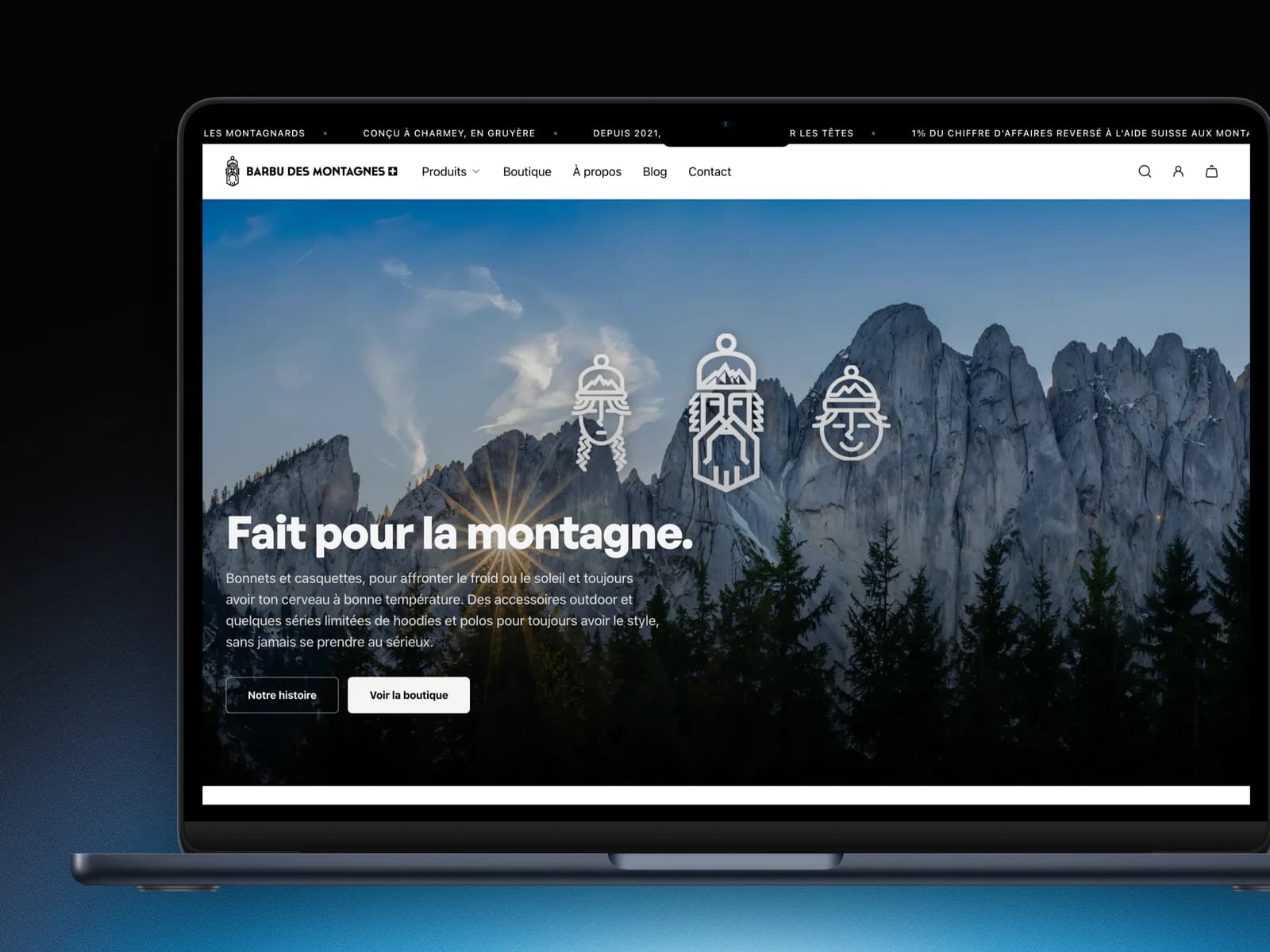 Aperçu du site web réalisé pour Barbu des Montagnes