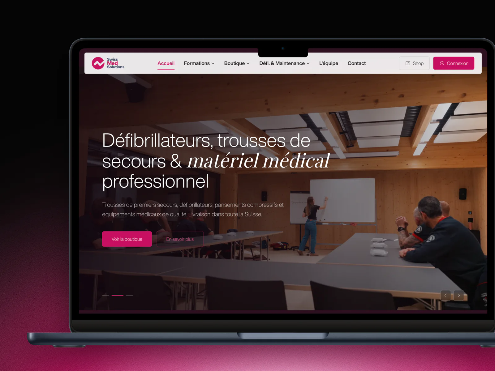 Aperçu du site web réalisé pour Swissmedsolutions